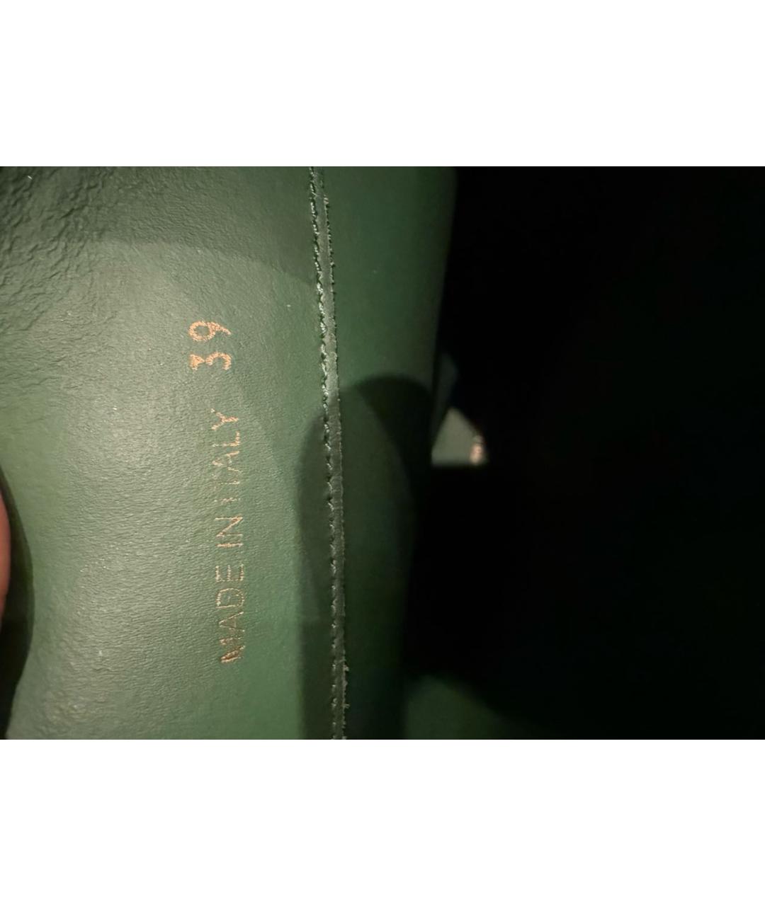 GIABORGHINI Зеленые кожаные сапоги, фото 4