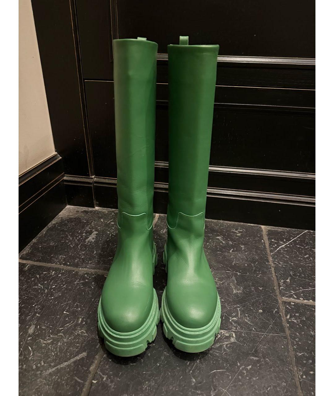 GIABORGHINI Зеленые кожаные сапоги, фото 2