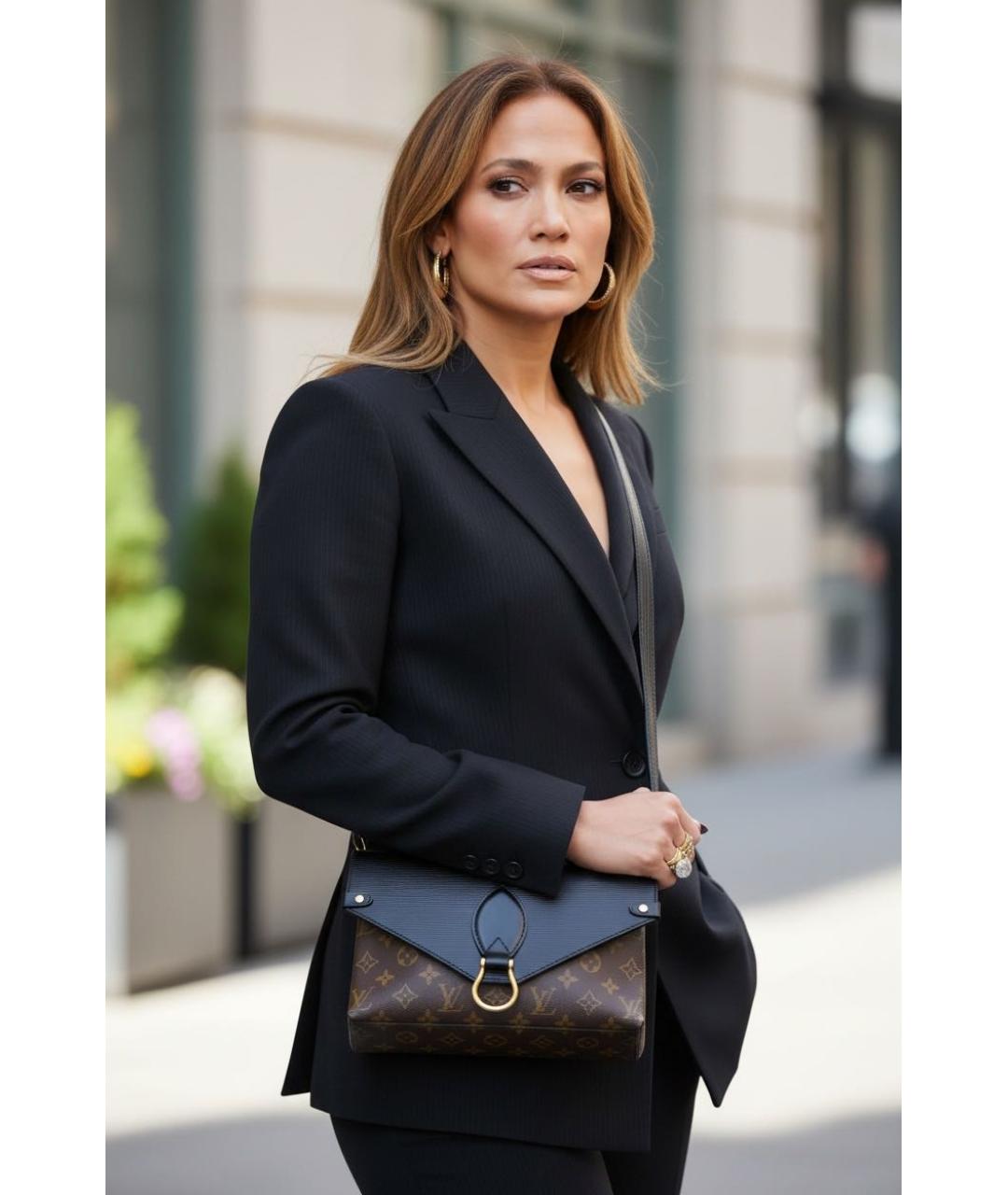 LOUIS VUITTON Коричневая кожаная сумка через плечо, фото 5