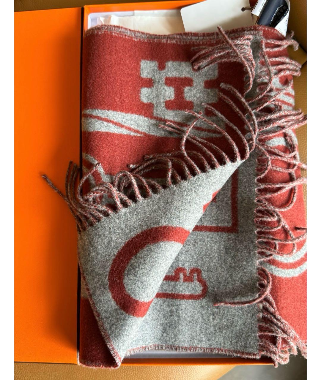 HERMES Мульти кашемировый шарф, фото 4