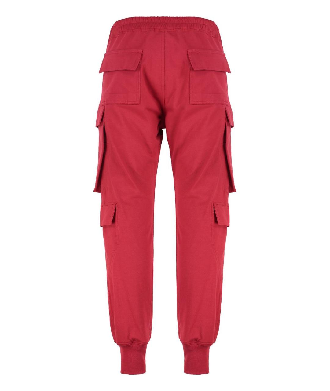 RICK OWENS Красные хлопковые повседневные брюки, фото 2