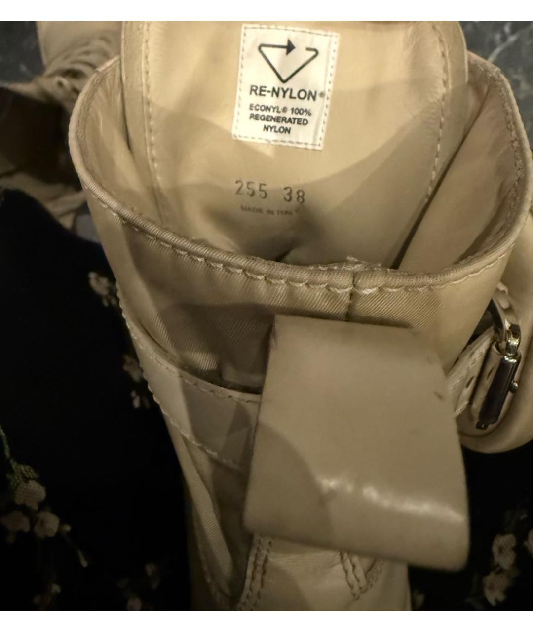 PRADA Бежевые кожаные ботинки, фото 5