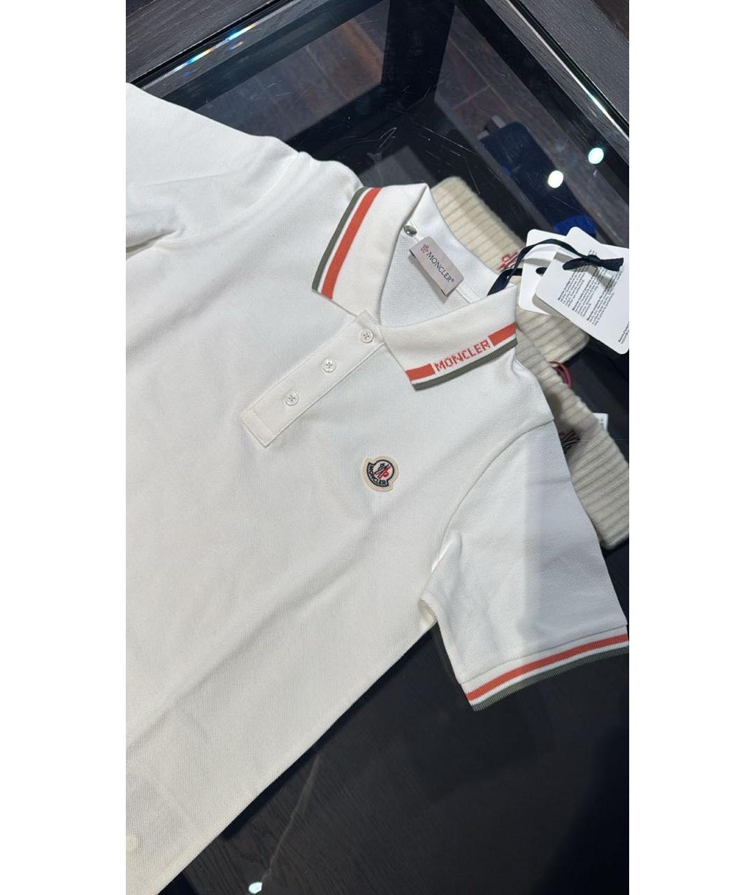 MONCLER Белая хлопковая детская футболка, фото 2