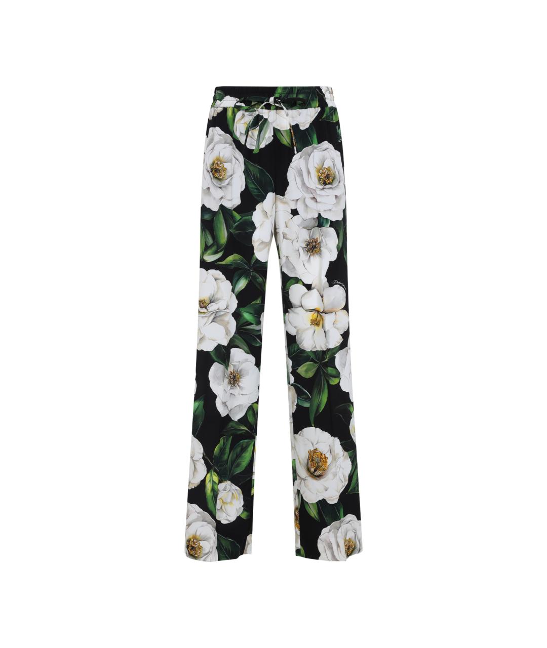 DOLCE&GABBANA Мульти шелковые прямые брюки, фото 1