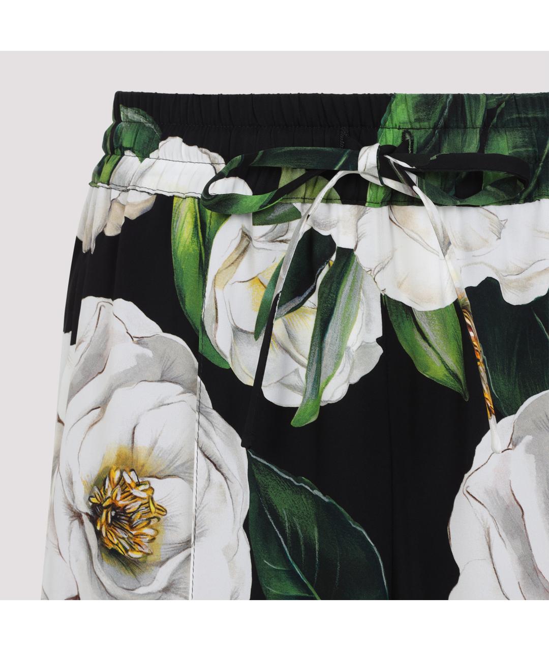 DOLCE&GABBANA Мульти шелковые прямые брюки, фото 4