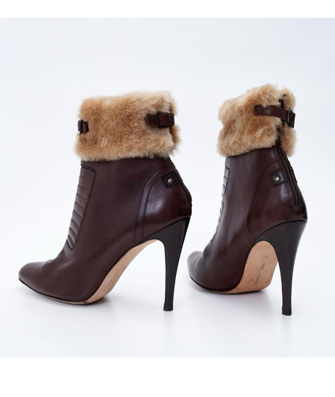 MANOLO BLAHNIK Коричневые кожаные ботильоны, фото 4