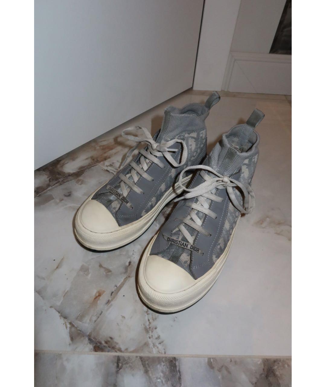 CHRISTIAN DIOR Серые текстильные кеды, фото 2