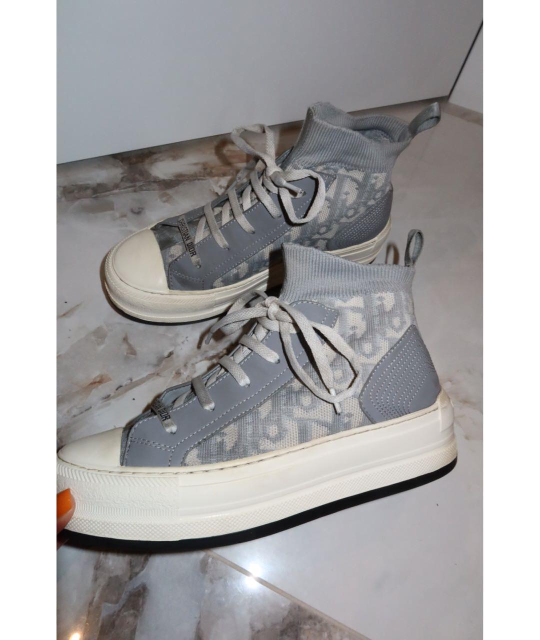 CHRISTIAN DIOR Серые текстильные кеды, фото 5