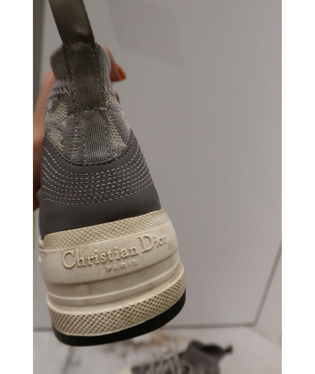 CHRISTIAN DIOR Серые текстильные кеды, фото 3