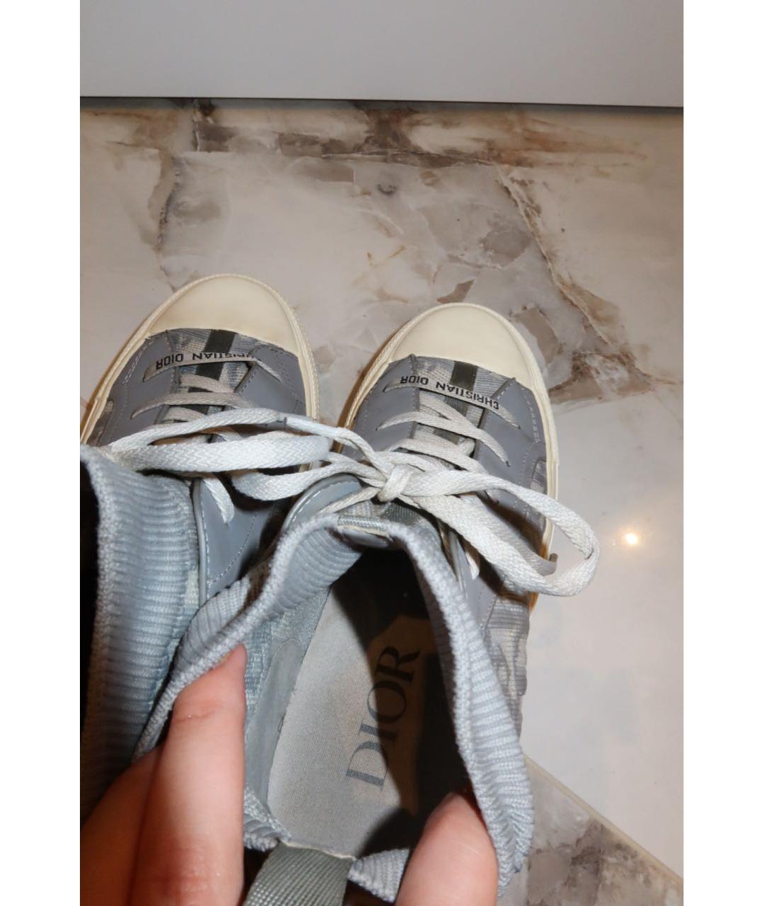CHRISTIAN DIOR Серые текстильные кеды, фото 4