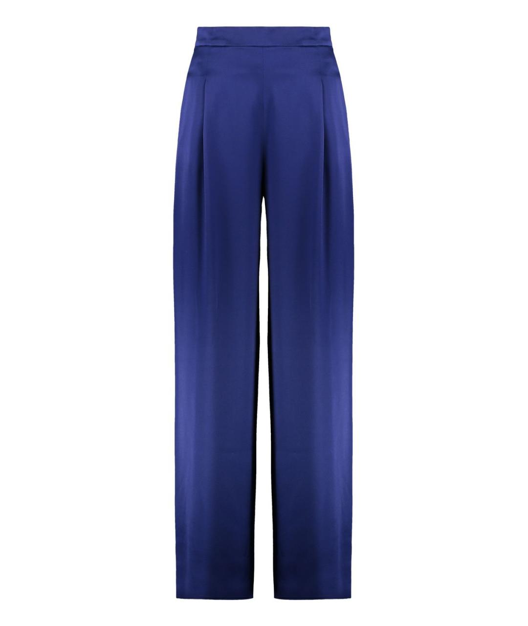 MAX MARA STUDIO Синие вискозные прямые брюки, фото 1