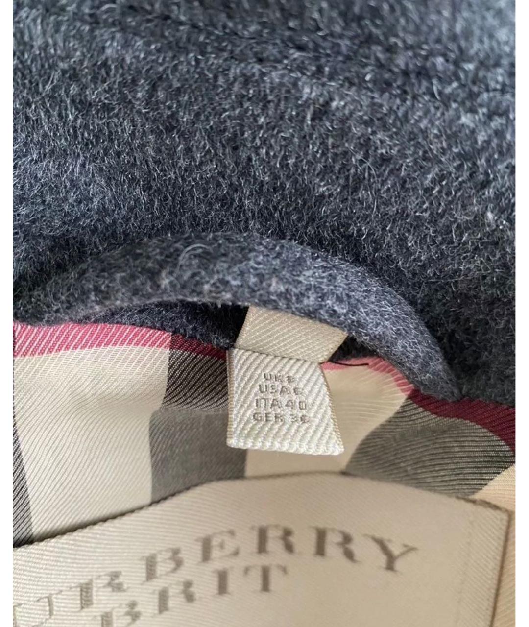 BURBERRY Антрацитовое шерстяное пальто, фото 4