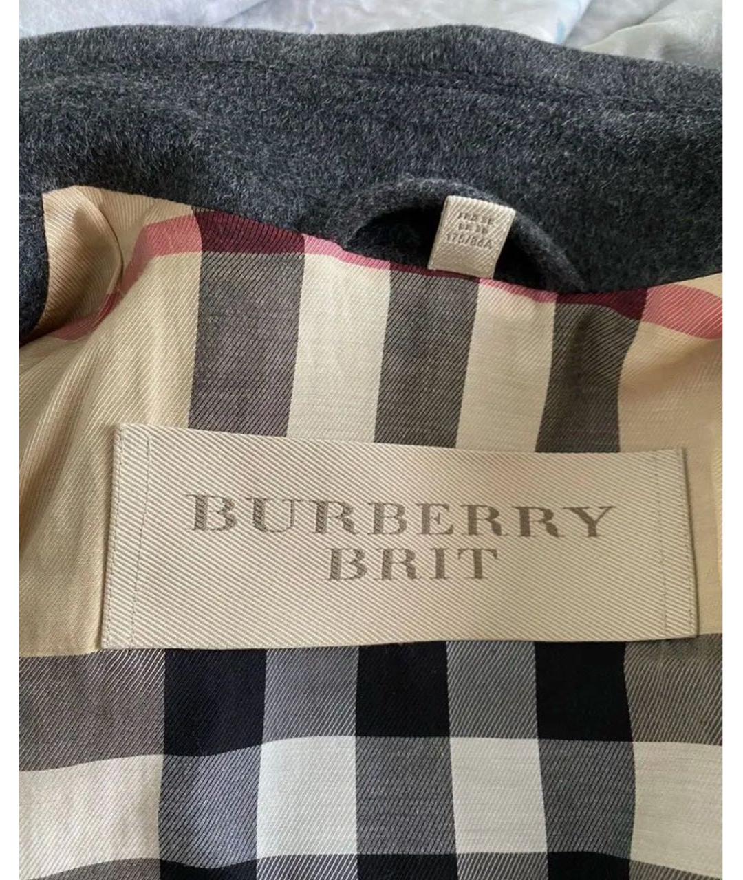 BURBERRY Антрацитовое шерстяное пальто, фото 3