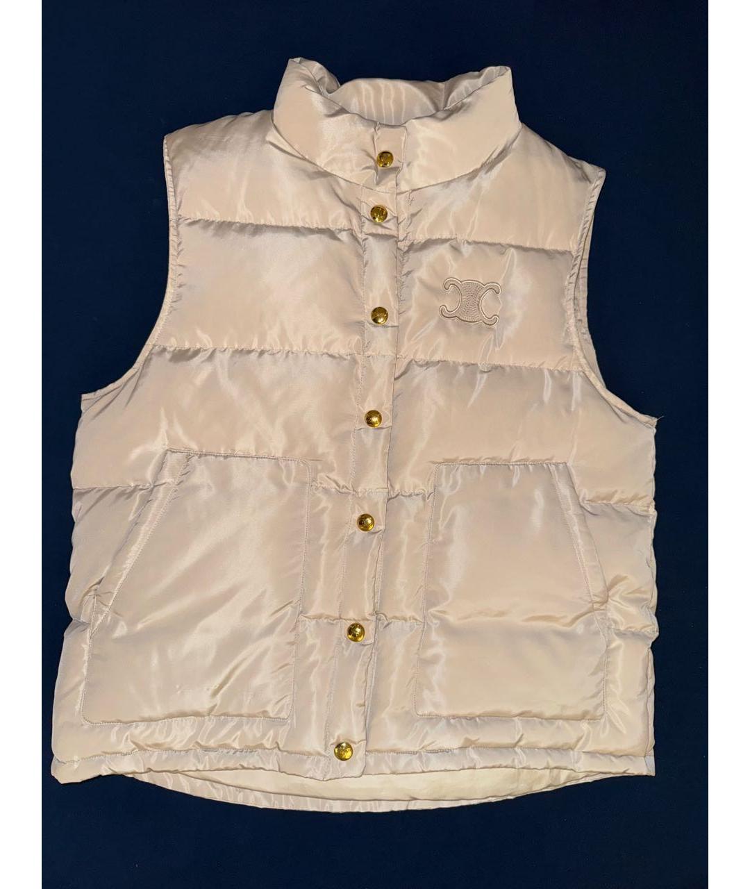 CELINE Бежевый синтетический жилет, фото 2