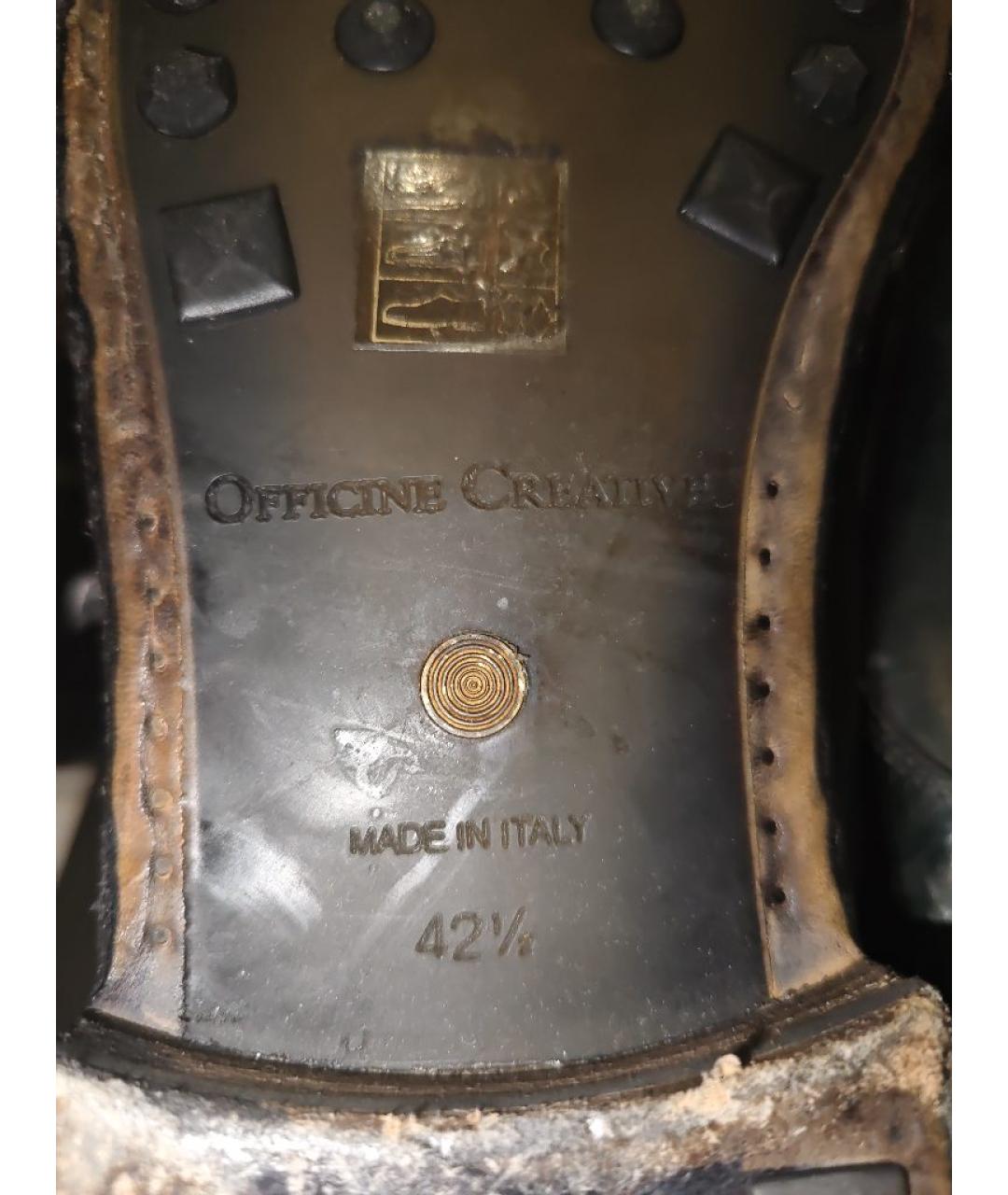 OFFICINE CREATIVE Зеленые кожаные туфли, фото 6