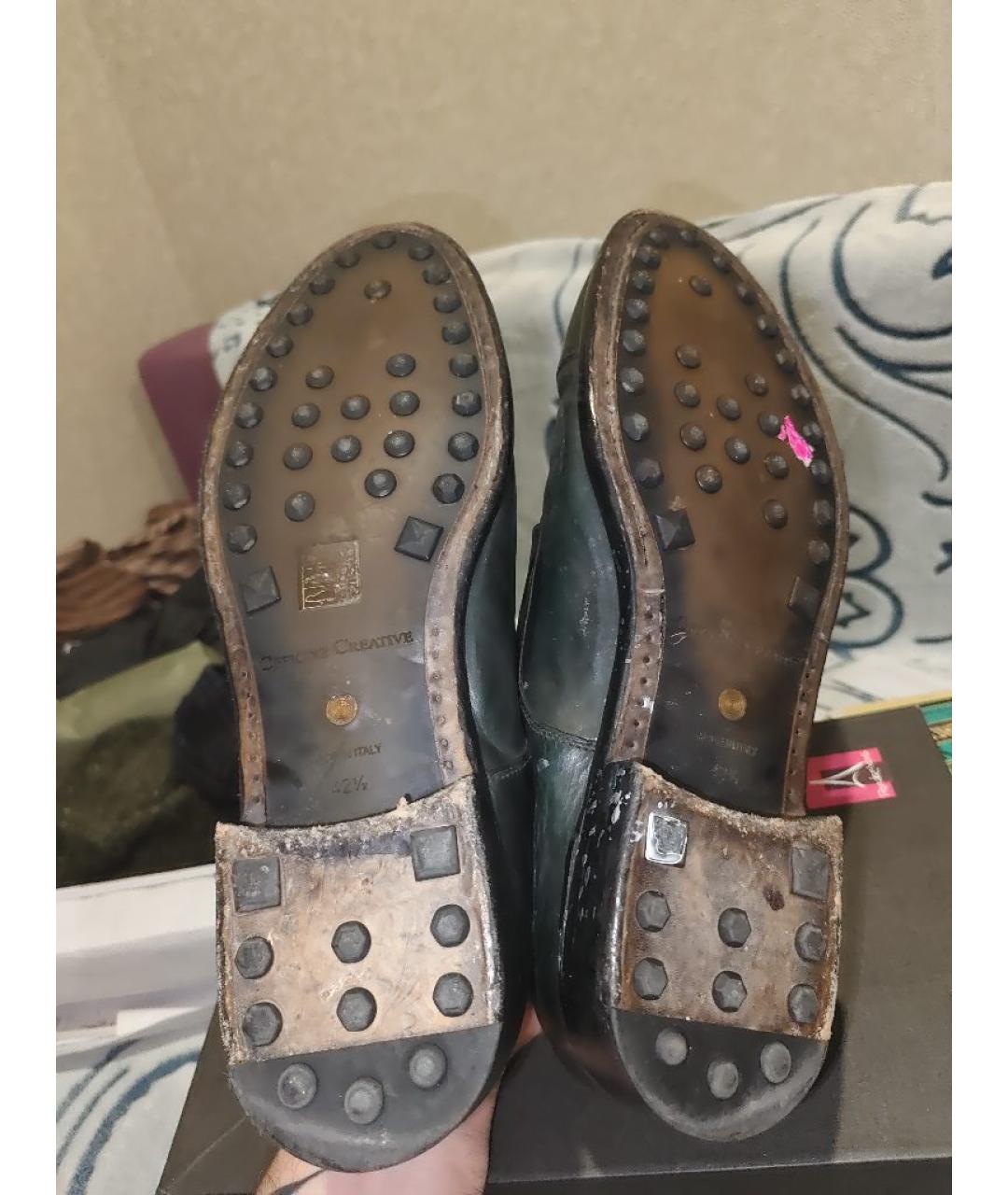 OFFICINE CREATIVE Зеленые кожаные туфли, фото 5