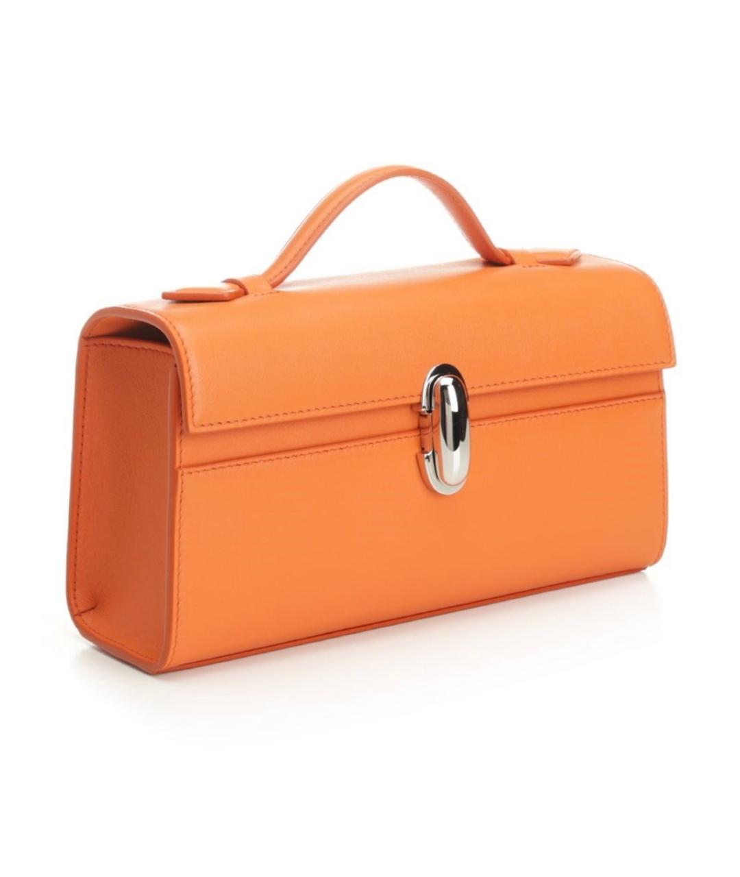 Savette Оранжевая кожаная сумка с короткими ручками, фото 2