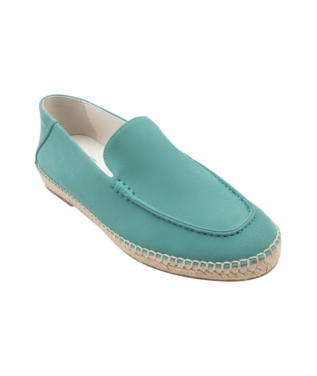 LORO PIANA Бирюзовые замшевые эспадрильи, фото 1