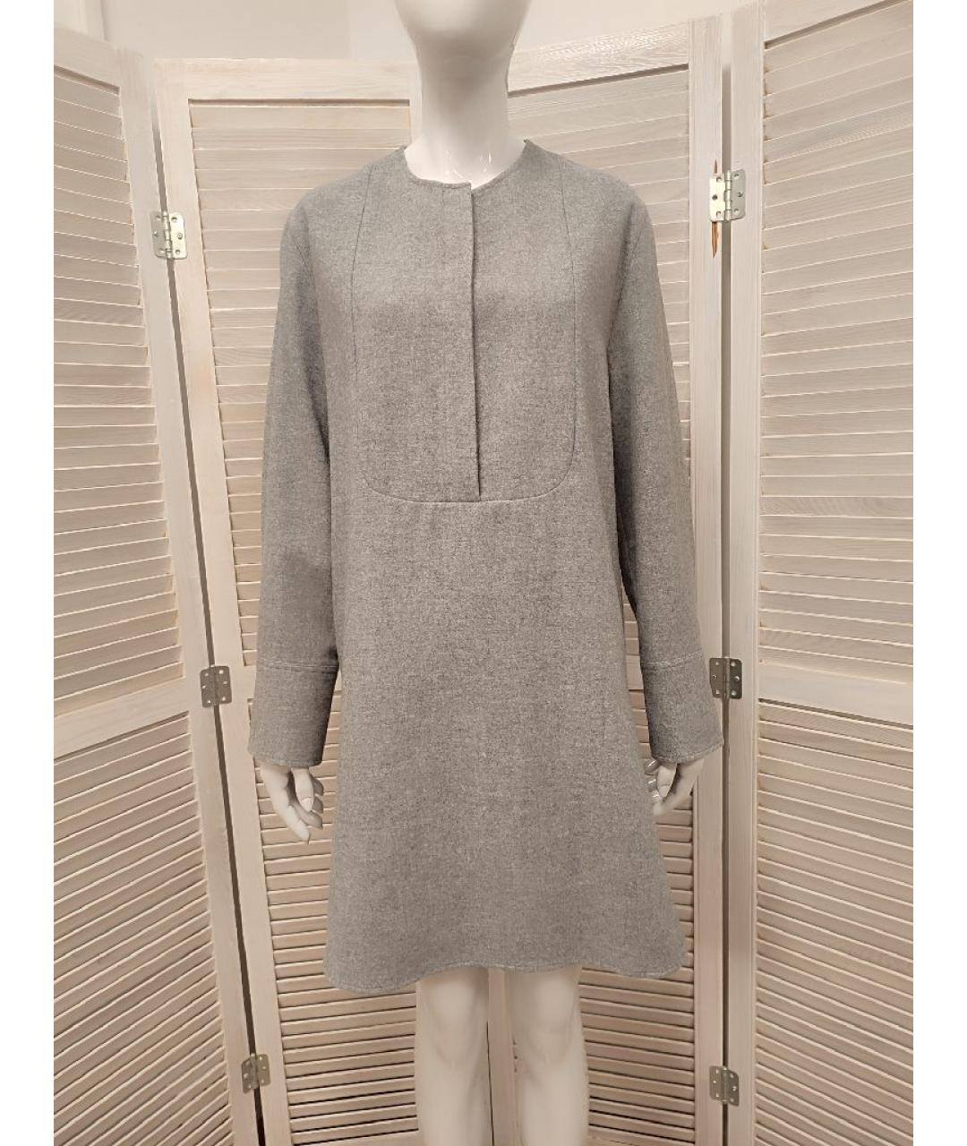 JOSEPH Серое шерстяное повседневное платье, фото 10