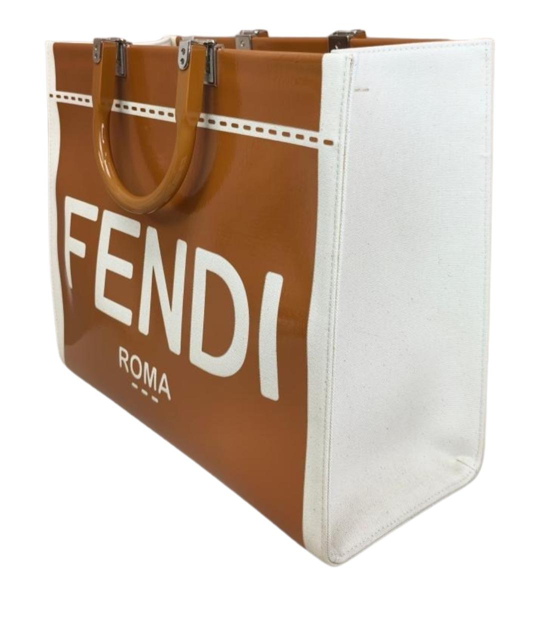 FENDI Коричневая кожаная сумка через плечо, фото 4