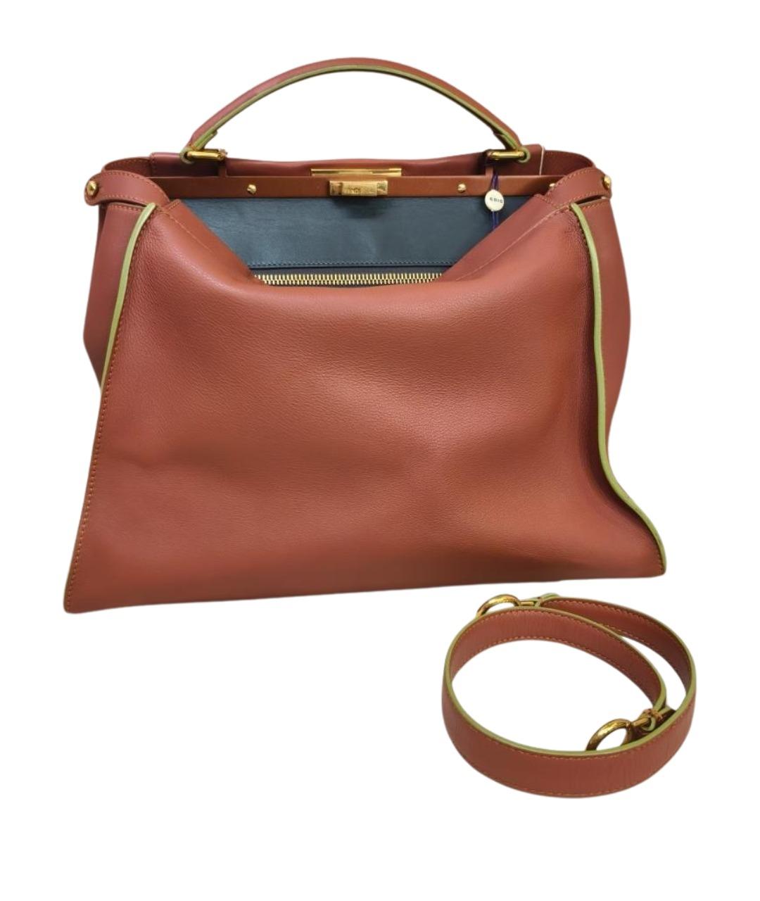 FENDI Красная кожаная сумка через плечо, фото 1