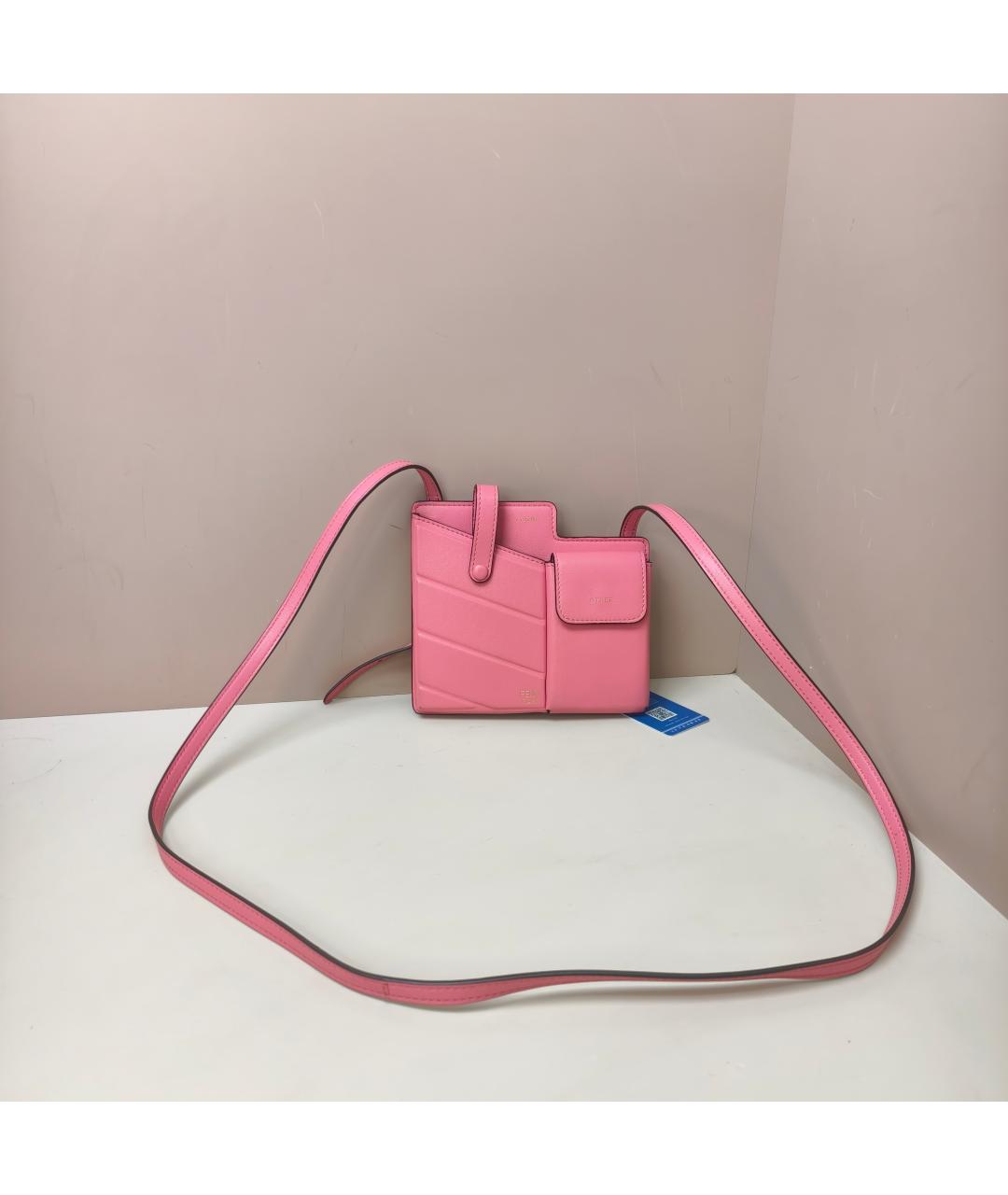 FENDI Розовая кожаная сумка через плечо, фото 9