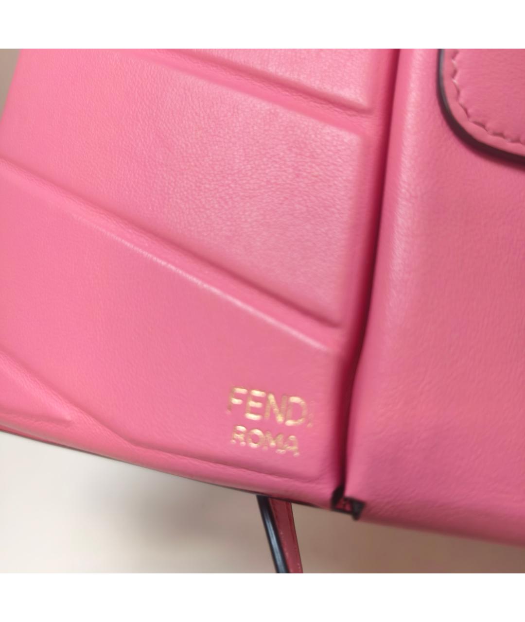 FENDI Розовая кожаная сумка через плечо, фото 3
