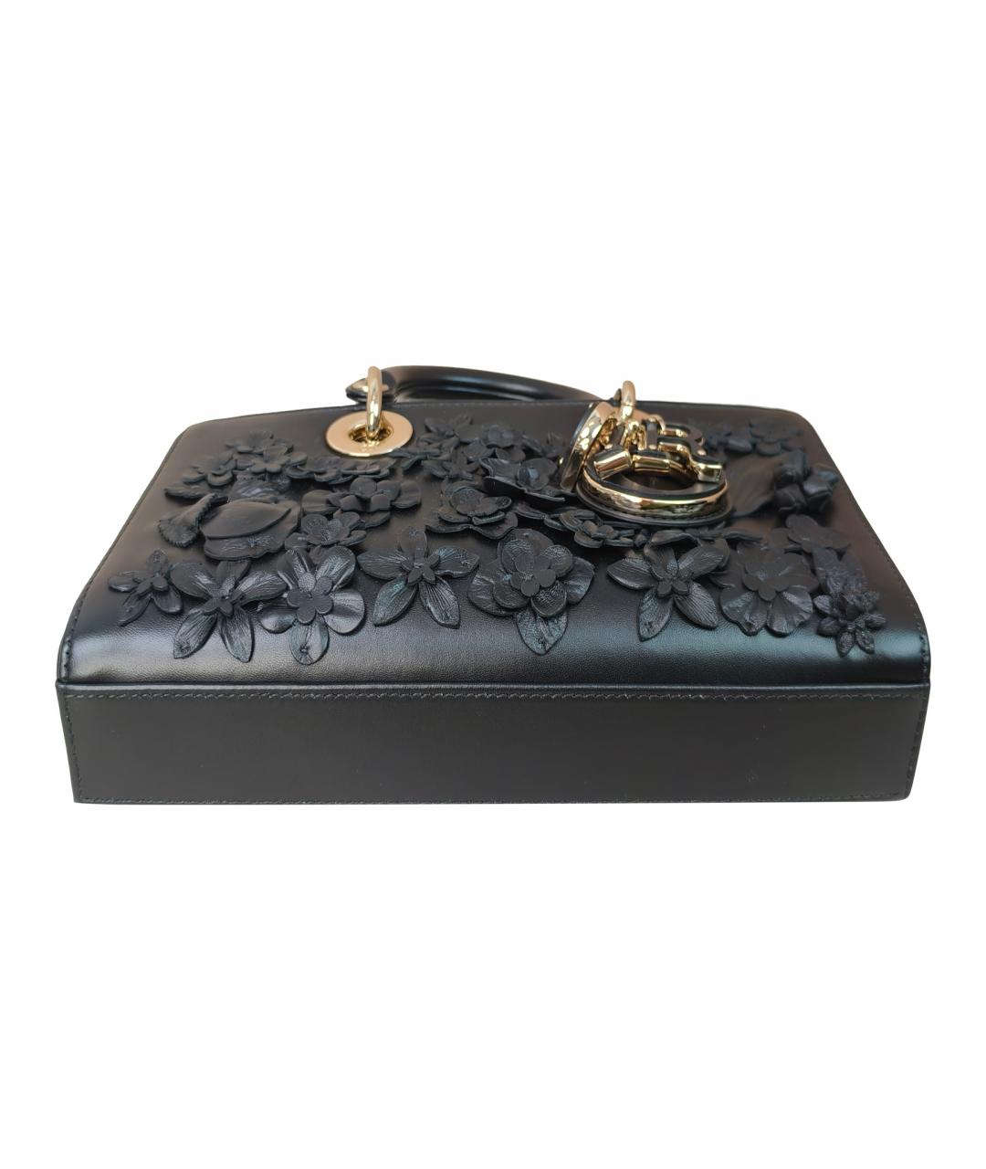 CHRISTIAN DIOR Черная кожаная сумка с короткими ручками, фото 1