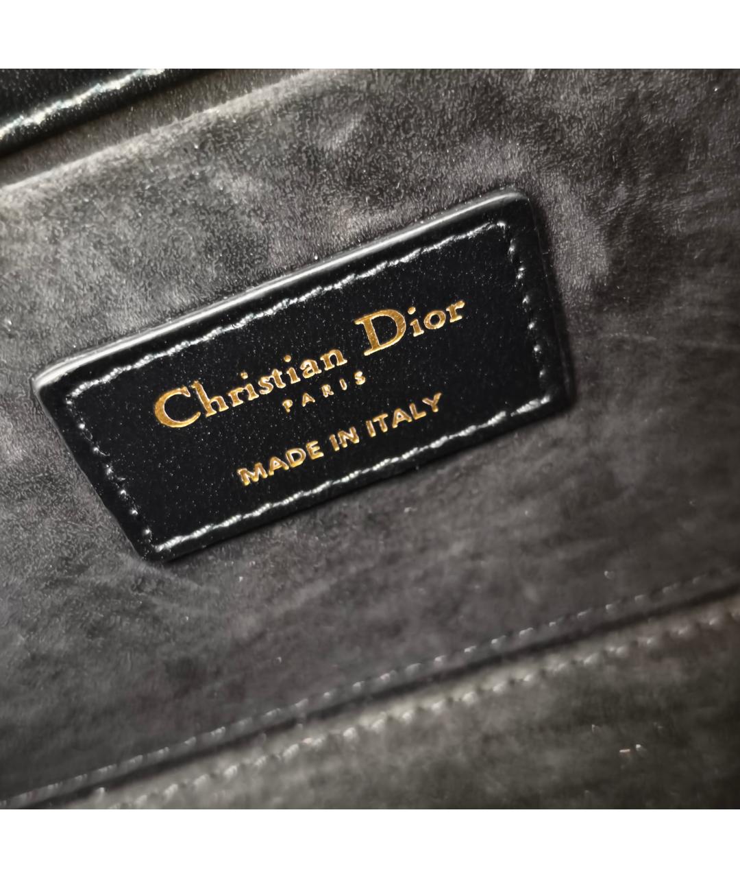 CHRISTIAN DIOR Черная кожаная сумка с короткими ручками, фото 5
