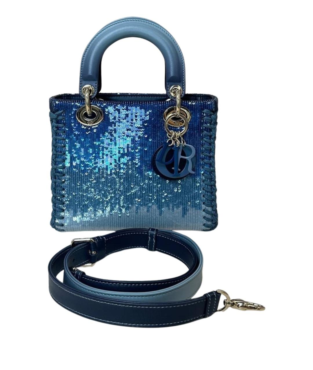 CHRISTIAN DIOR Синяя кожаная сумка с короткими ручками, фото 11