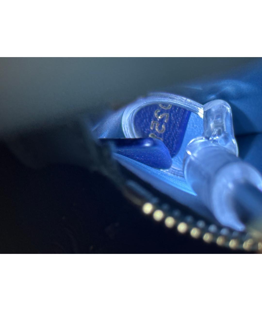 CHRISTIAN DIOR Синяя кожаная сумка с короткими ручками, фото 6