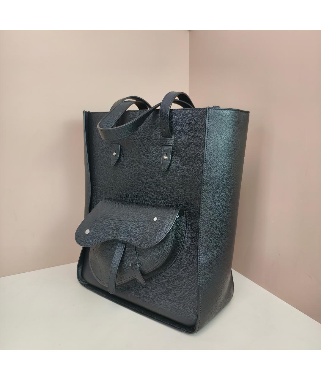 CHRISTIAN DIOR Черная кожаная сумка через плечо, фото 6