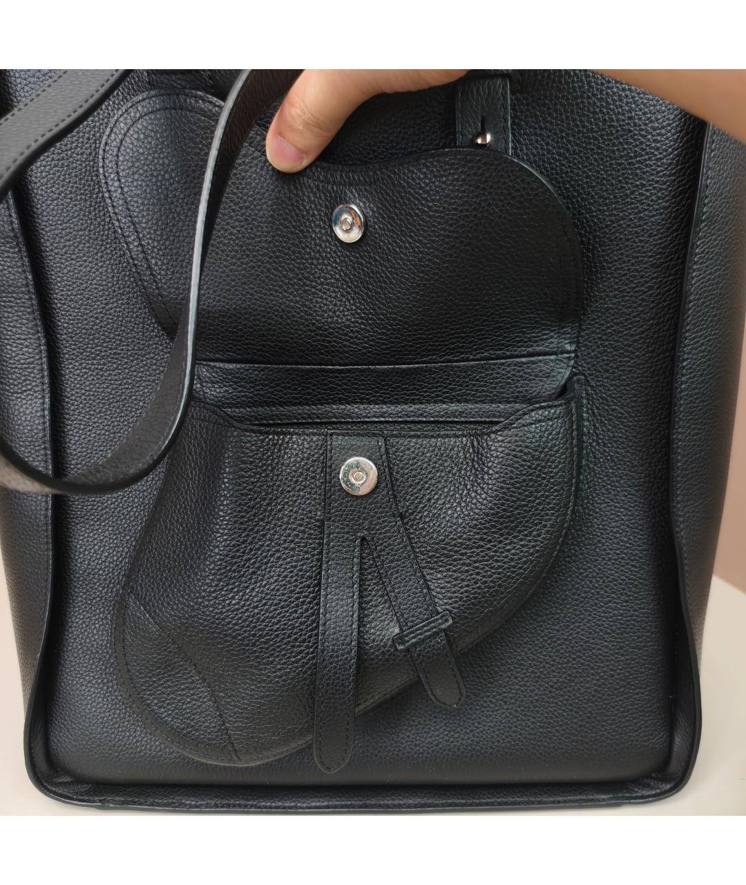 CHRISTIAN DIOR Черная кожаная сумка через плечо, фото 5