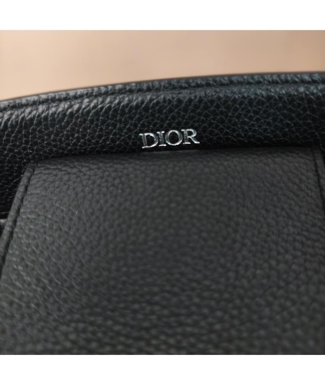 CHRISTIAN DIOR Черная кожаная сумка через плечо, фото 9