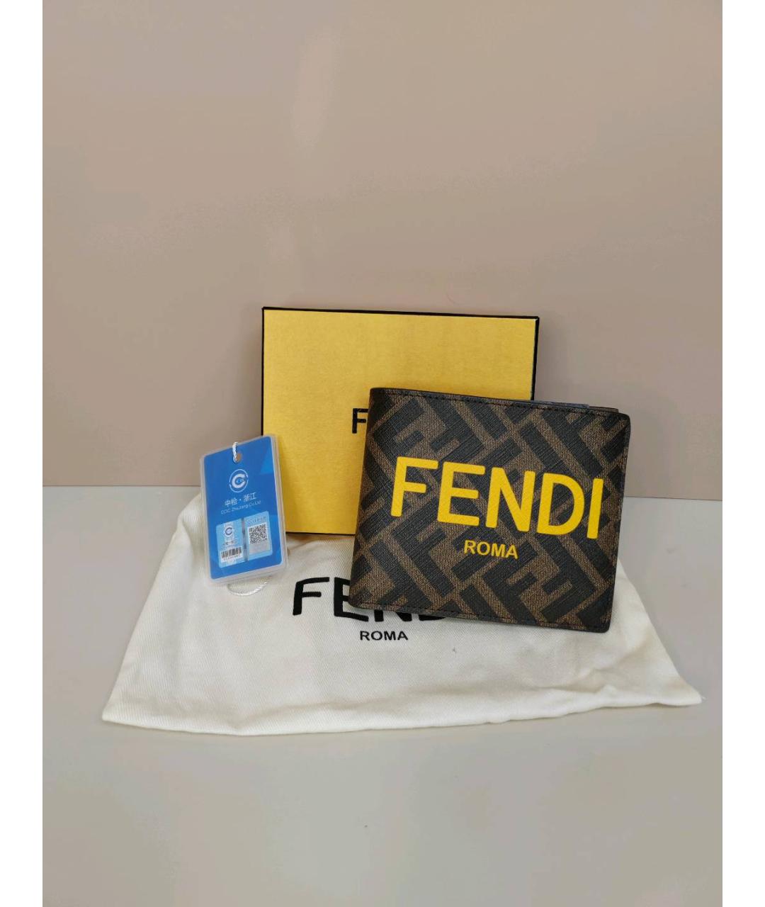 FENDI Коричневый кошелек, фото 3