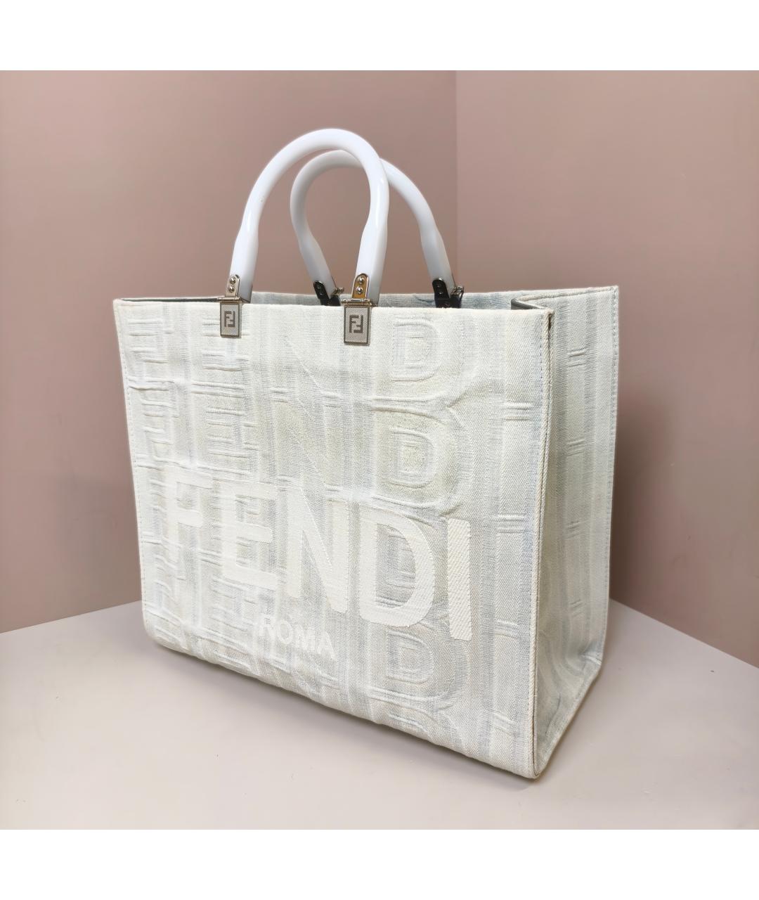 FENDI Белая сумка с короткими ручками, фото 7