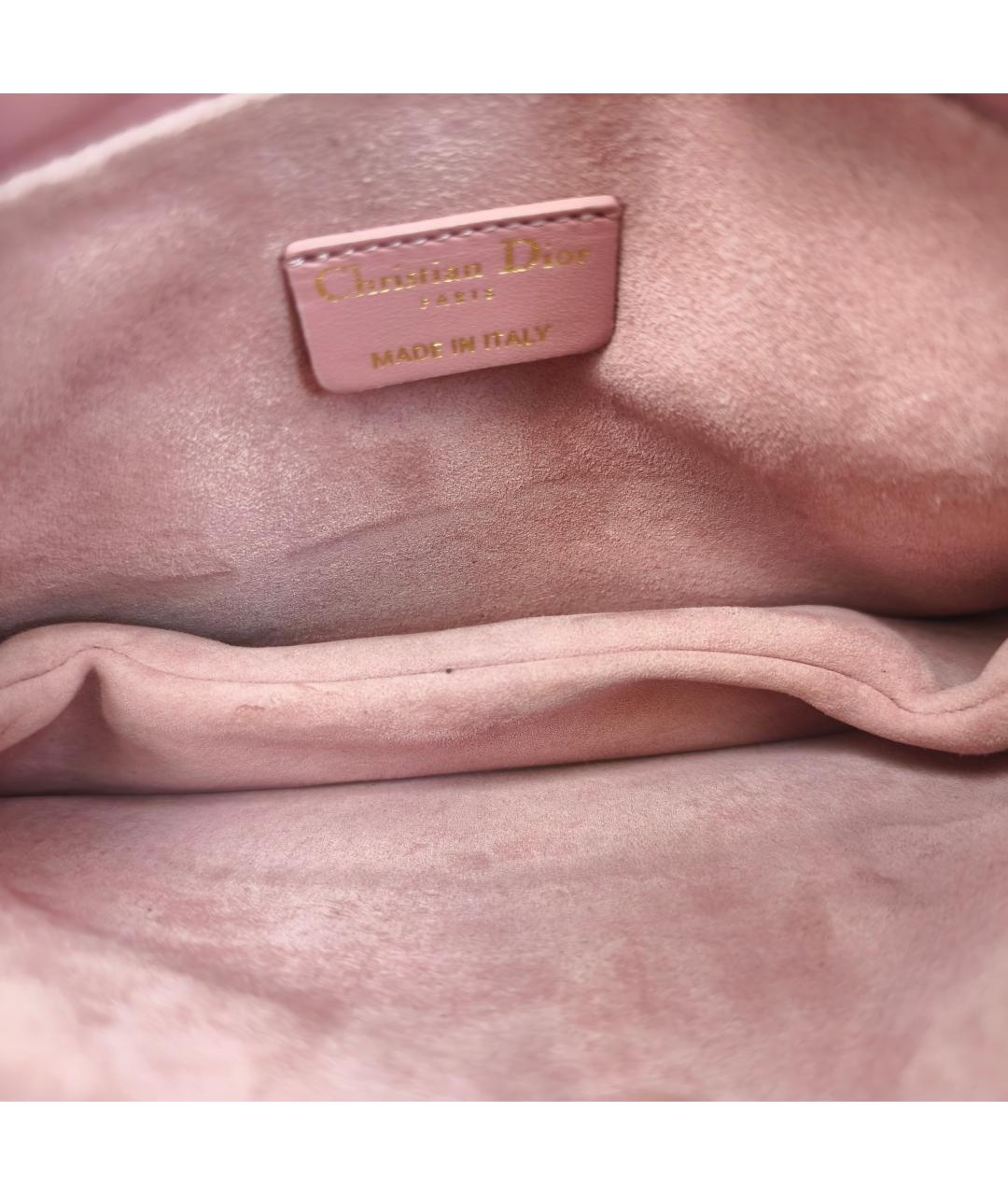 CHRISTIAN DIOR Розовая кожаная сумка через плечо, фото 6
