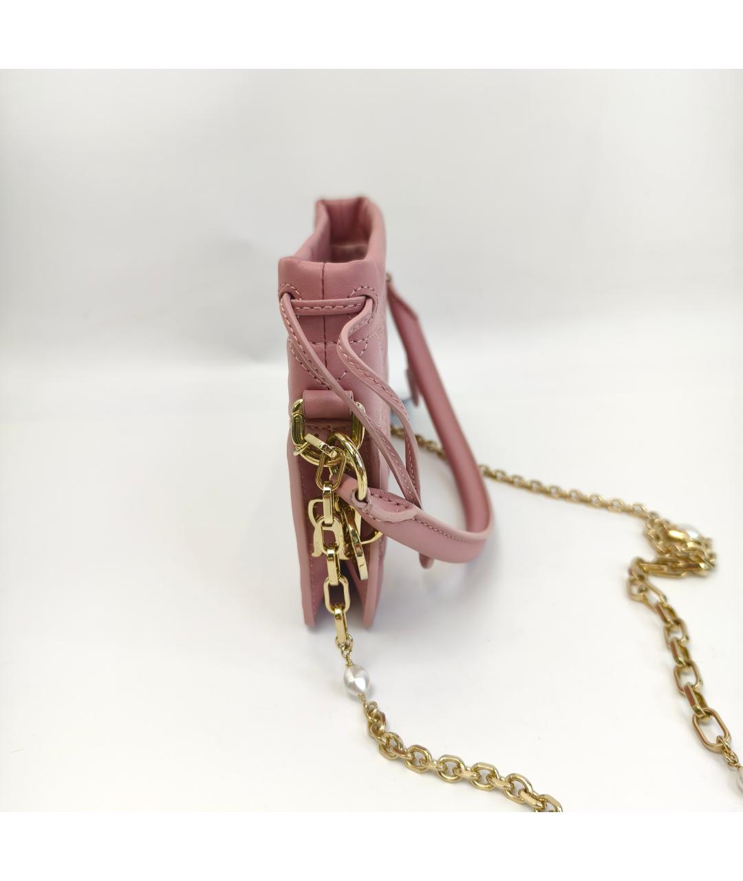 CHRISTIAN DIOR Розовая кожаная сумка через плечо, фото 2