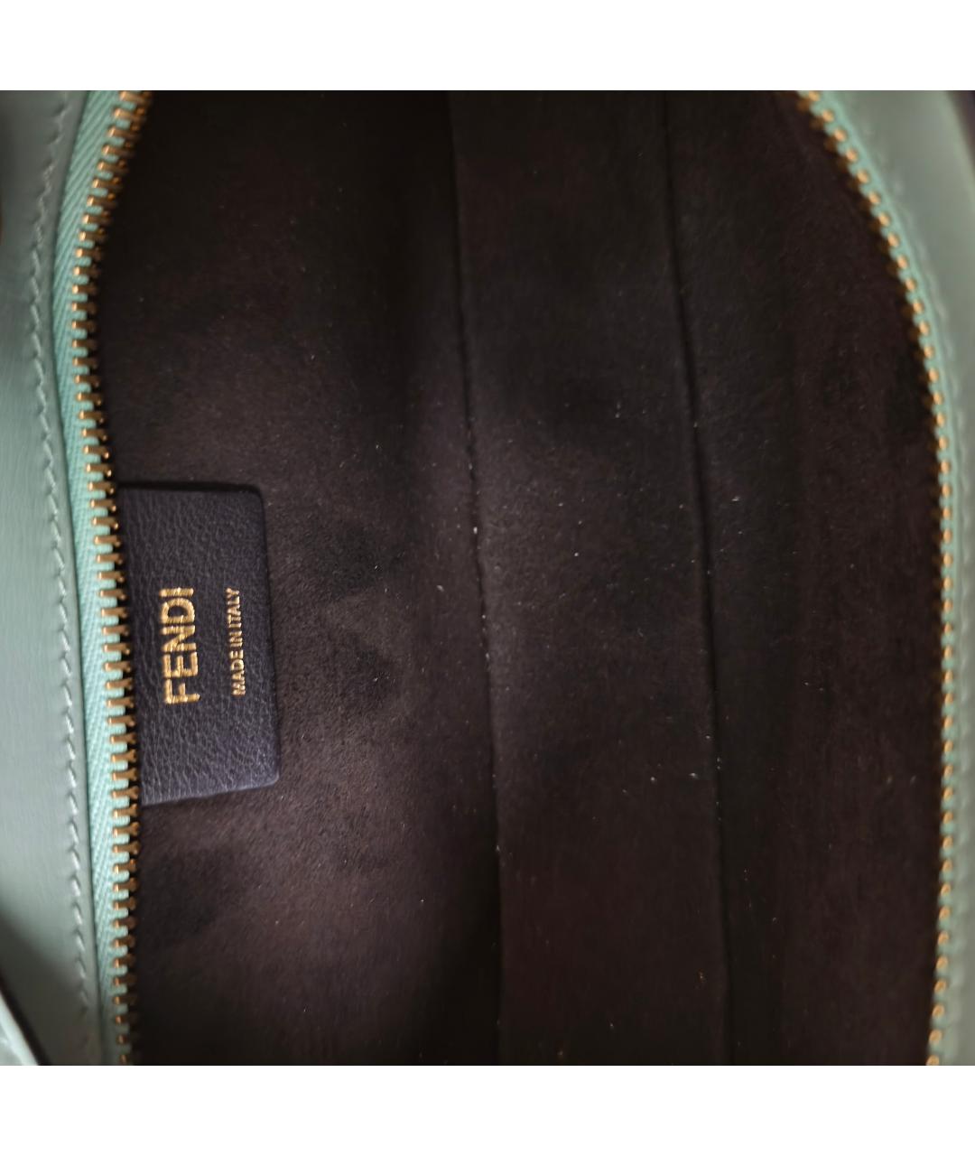 FENDI Бирюзовая кожаная сумка через плечо, фото 4