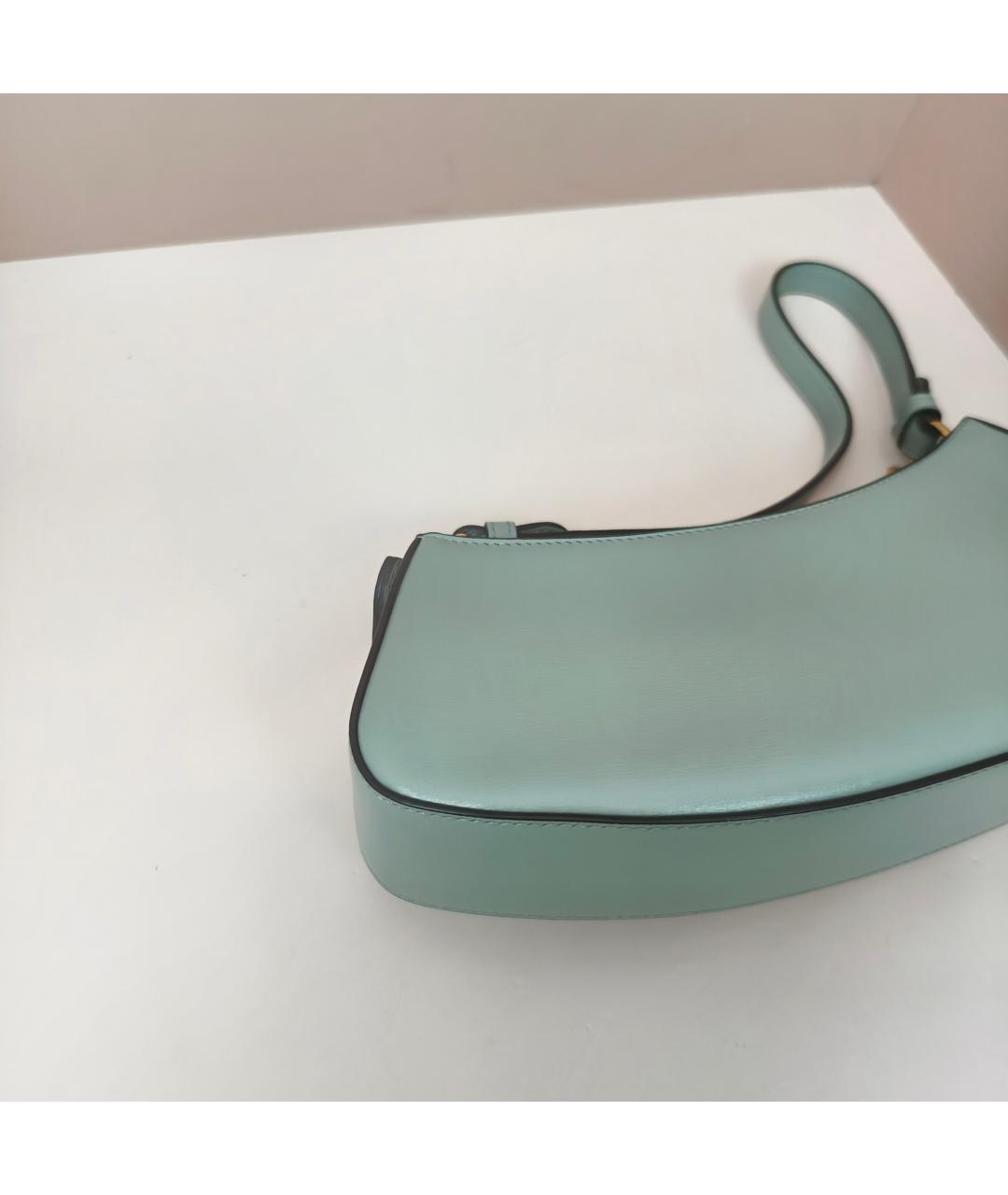 FENDI Бирюзовая кожаная сумка через плечо, фото 2