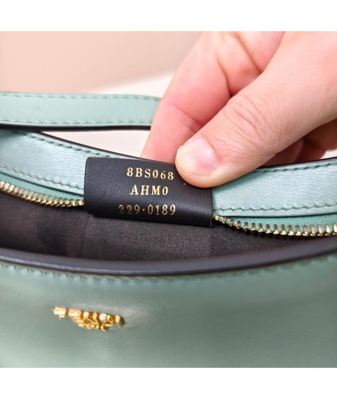 FENDI Бирюзовая кожаная сумка через плечо, фото 5