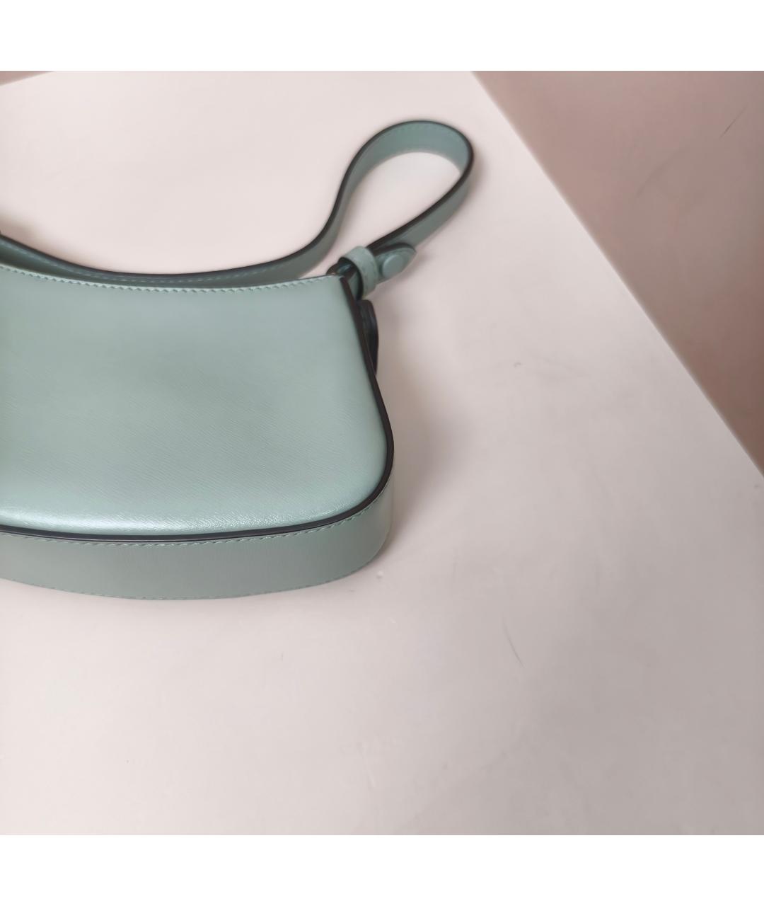 FENDI Бирюзовая кожаная сумка через плечо, фото 8