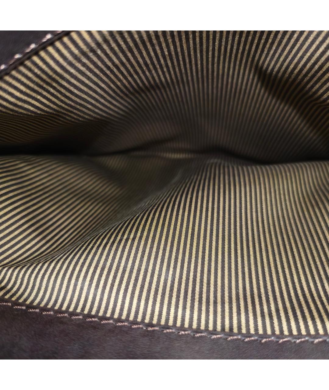 LOUIS VUITTON Коричневая кожаная сумка через плечо, фото 7