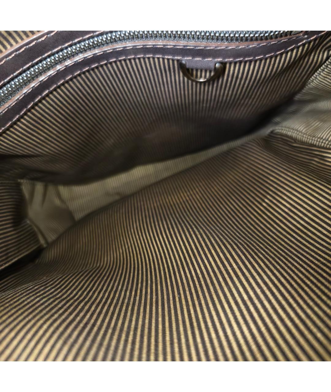 LOUIS VUITTON Коричневая кожаная сумка через плечо, фото 9