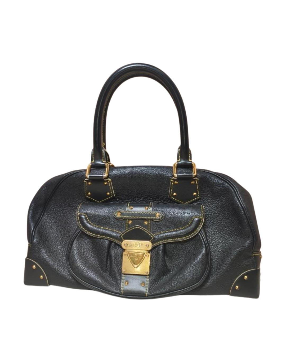 LOUIS VUITTON Черная кожаная сумка с короткими ручками, фото 1