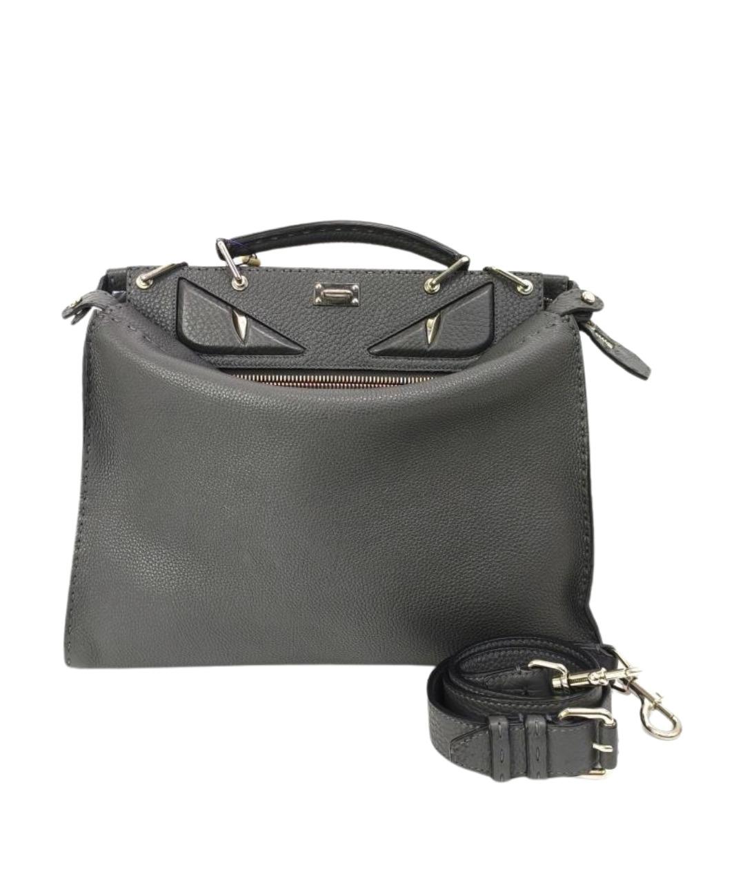 FENDI Серая кожаная сумка через плечо, фото 1