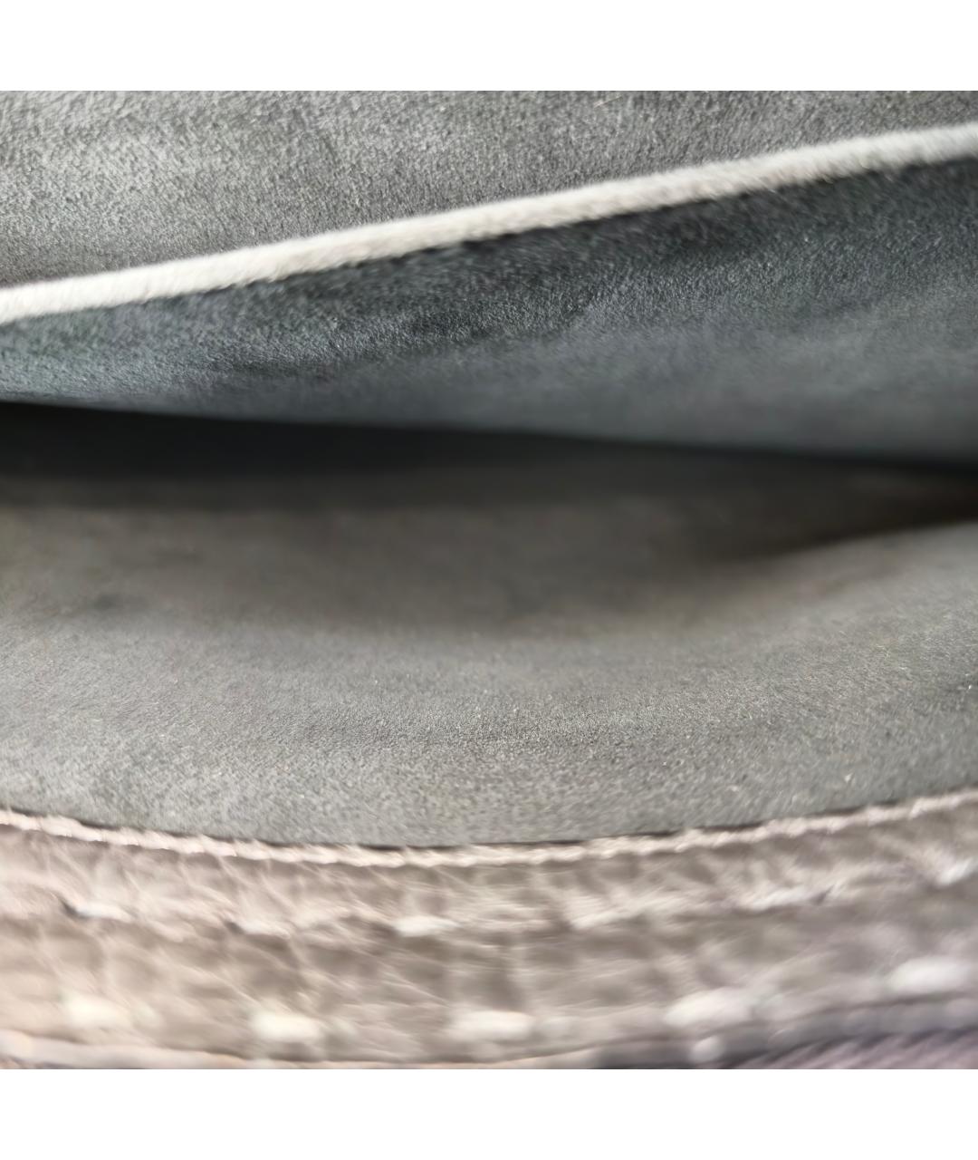 FENDI Серая кожаная сумка через плечо, фото 7