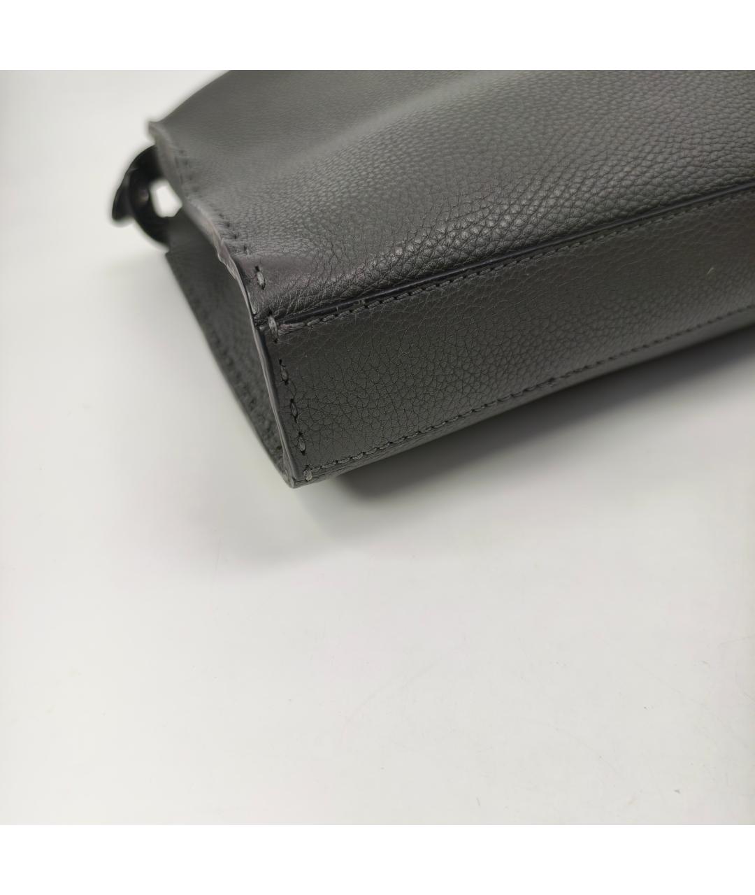 FENDI Серая кожаная сумка через плечо, фото 5