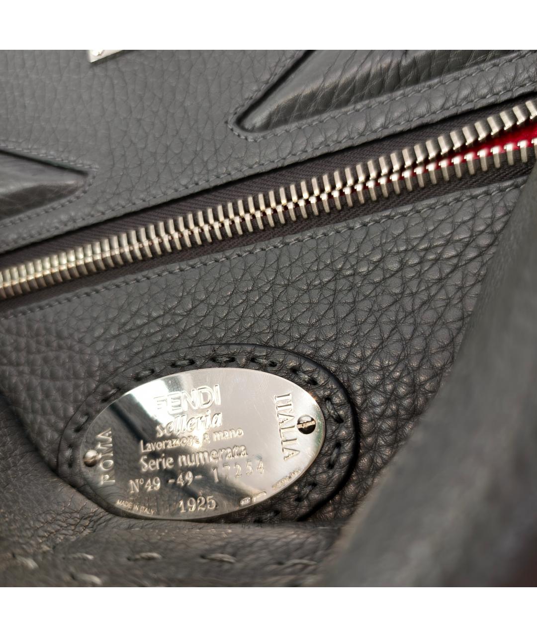 FENDI Серая кожаная сумка через плечо, фото 6