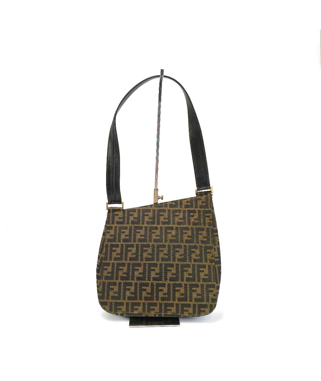 FENDI Коричневая тканевая сумка через плечо, фото 9